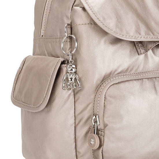 Kipling City Pack Mini Metallic Rugzak Beige | België 1724HA